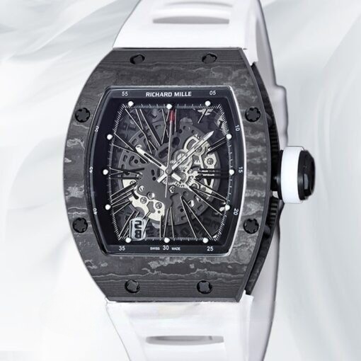 Richard Mille RM 010 Super Clone Men Automatic Watch Transparent Dial