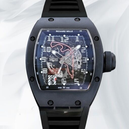 Richard Mille RM010 Super Clone Men Automatic Rubber Band Arabic Numeral Watch