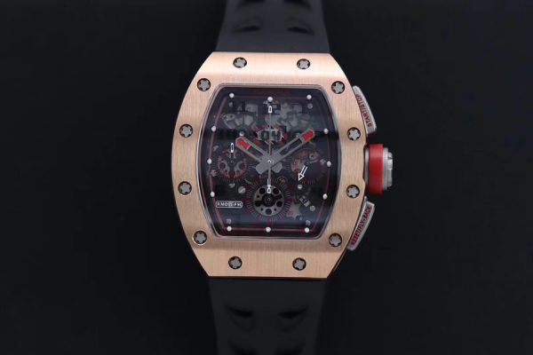 Richard Mille Super Clone RM 011 Black Strap Black Dial