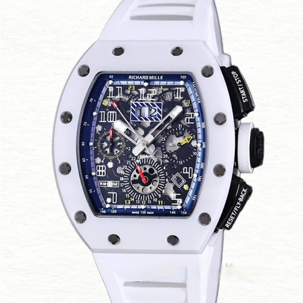 Richard Mille RM 011 Super Clone Men Automatic Rubber Band Acrylic Transparent Dial