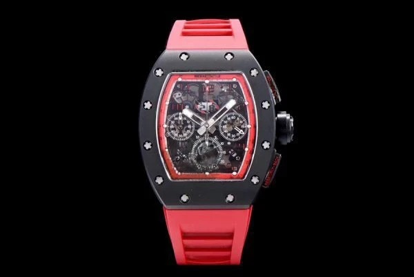 Richard Mille Super Clone RM 011 Red Rubber Strap
