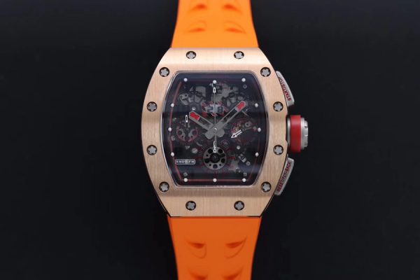 Richard Mille Super Clone RM 011 Orange Strap Through Bottom