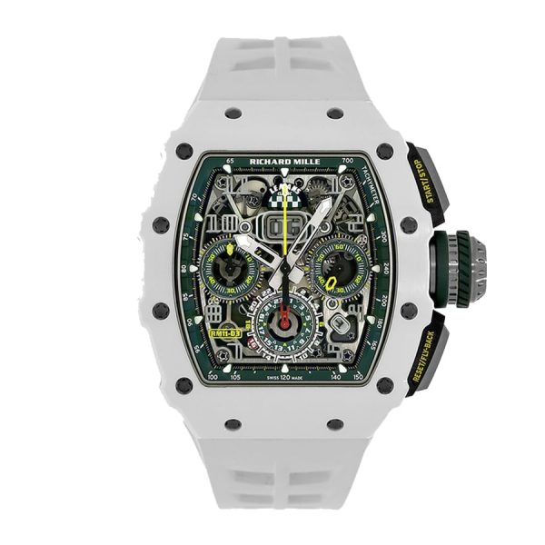 Richard Mille Super Clone RM 11-03 Green & Silver Dial Watch
