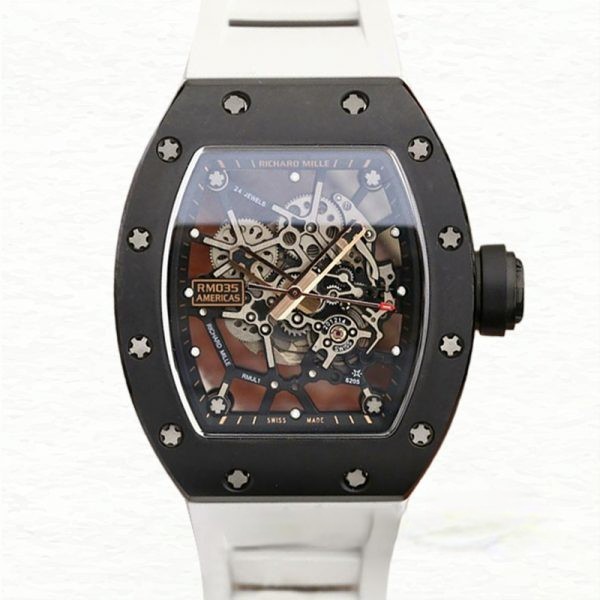 Richard Mille RM035 Super Clone Mechanical Men Watch Transparent Dial