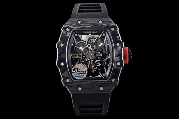 Richard Mille Super Clone RM 35-02 Black Imported Rubber Strap Folding Buckle Super Clone