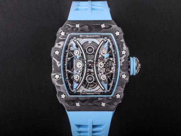 Richard Mille RM 53-01 Super Clone Blue Rubber Strap
