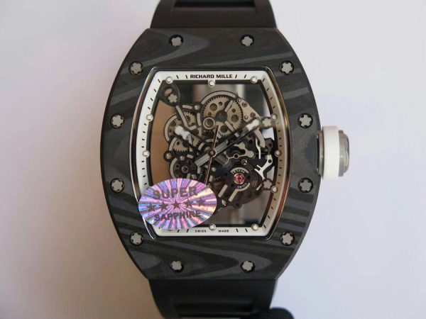 Richard Mille RM 055 Black Rubber Strap White Inner Shadow Super Clone