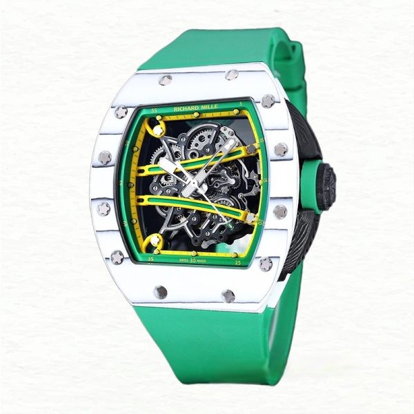 Richard Mille Super Clone RM 61-01 Men Automatic Ceramics Bezel Rubber Band