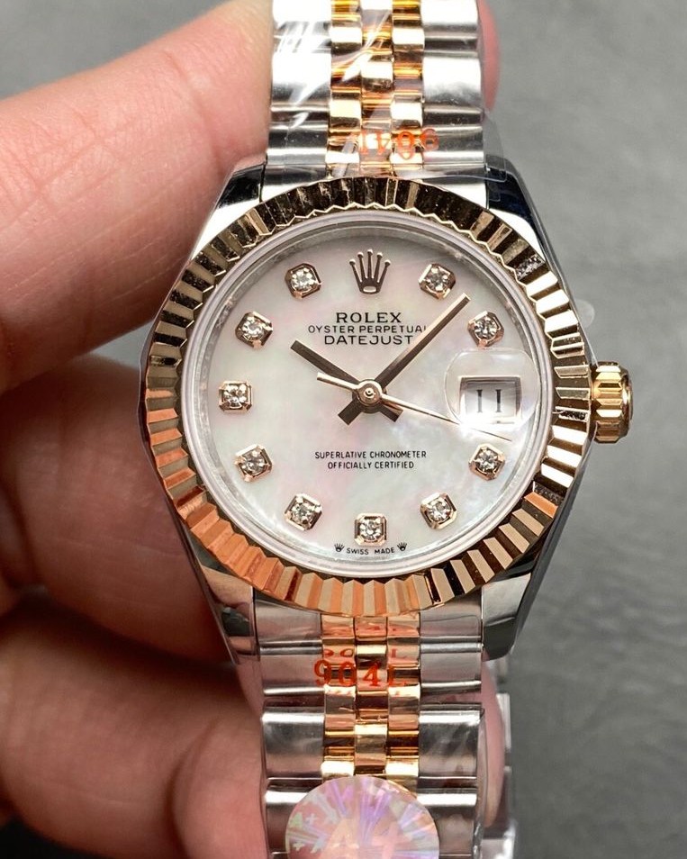 Rolex Lady-Datejust Super Clone 28mm Mother of Pearl Diamond Marker Women’s Watch