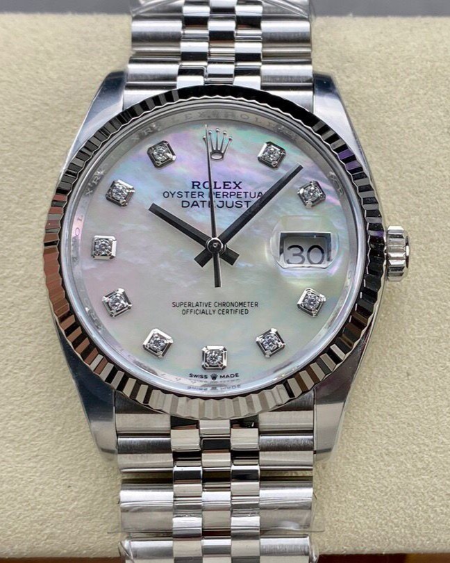 Rolex Datejust Super Clone 36mm Mother of Pearl White Dial 116244